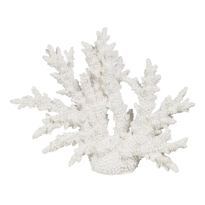 Boho - Figurina coral mare rasina alba|Decoratiuni marine rafinate