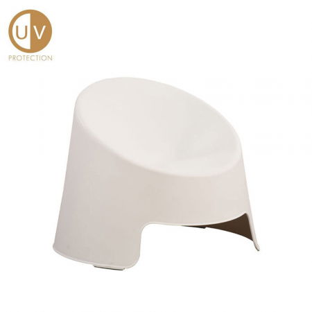 Scaune Exterior - Scaun fotoliu alb curbat exterior stivuibil – model UOVO