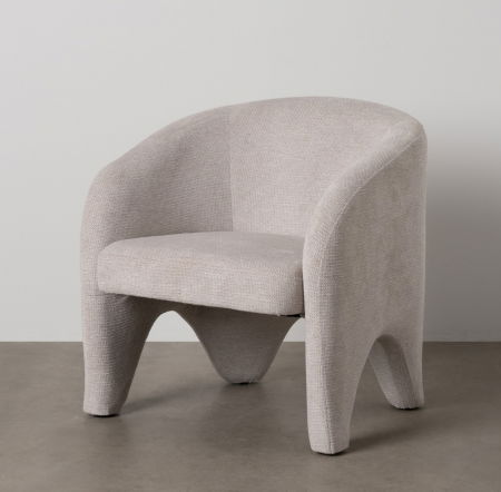 Scaune in Stil Boho - Fotoliu modern elegant din stofa gri bej | CreativDeco.ro