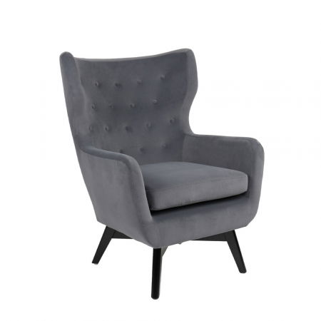 Fotolii in Stil Scandinav - Fotoliu gri deschis cu spătar înalt Mega