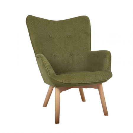 Fotolii in Stil Scandinav - Fotoliu verde lime cu picioare lemn Navona