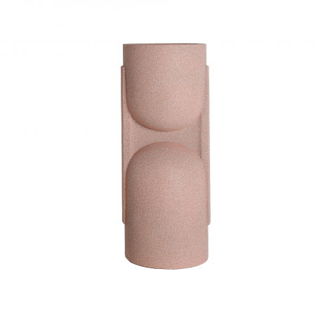 Ghivece, Suporturi flori - Ghiveci decorativ din polirășină roz – design sculptural și formă echilibrată