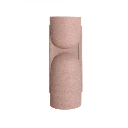 Ghivece, Suporturi flori - Ghiveci decorativ din polirășină roz – formă cilindrică sculpturală 90 cm