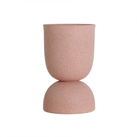 Ghivece, Suporturi flori - Ghiveci decorativ din polirășină roz – design geometric echilibrat 37x60