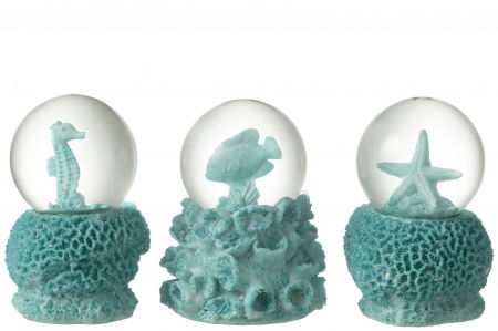 Scaune in Stil Boho - Glob de apa Azure, rasina sticla - CreativDeco.ro