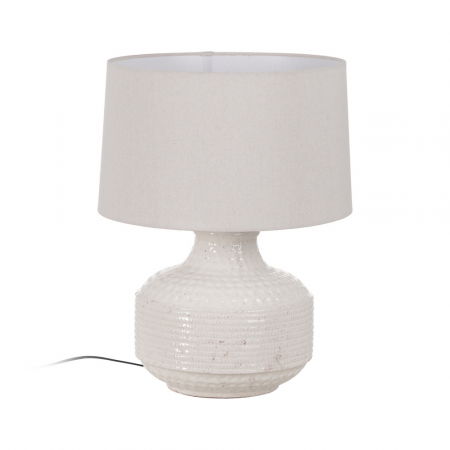 Boho - Lampa teracota alba pentru iluminat cald|Lampi cu textura naturala pentru decor autentic