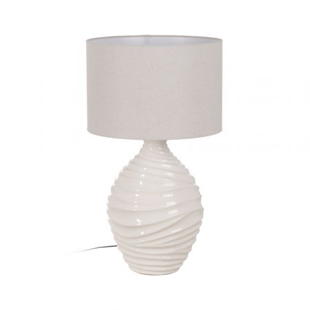 Boho - Lampa ceramica alba inalta pentru decor simetric|Lampi decorative pentru interioare moderne