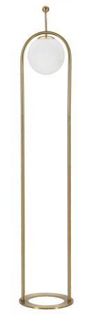 Mese in Stil Minimalist - Lampa aurie podea arc abajur sferic alb CreativDeco