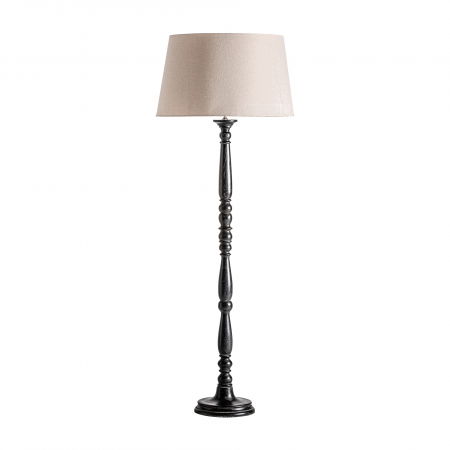Stil de design - Lampa podea clasica lemn mango alb negru|Lampi elegante