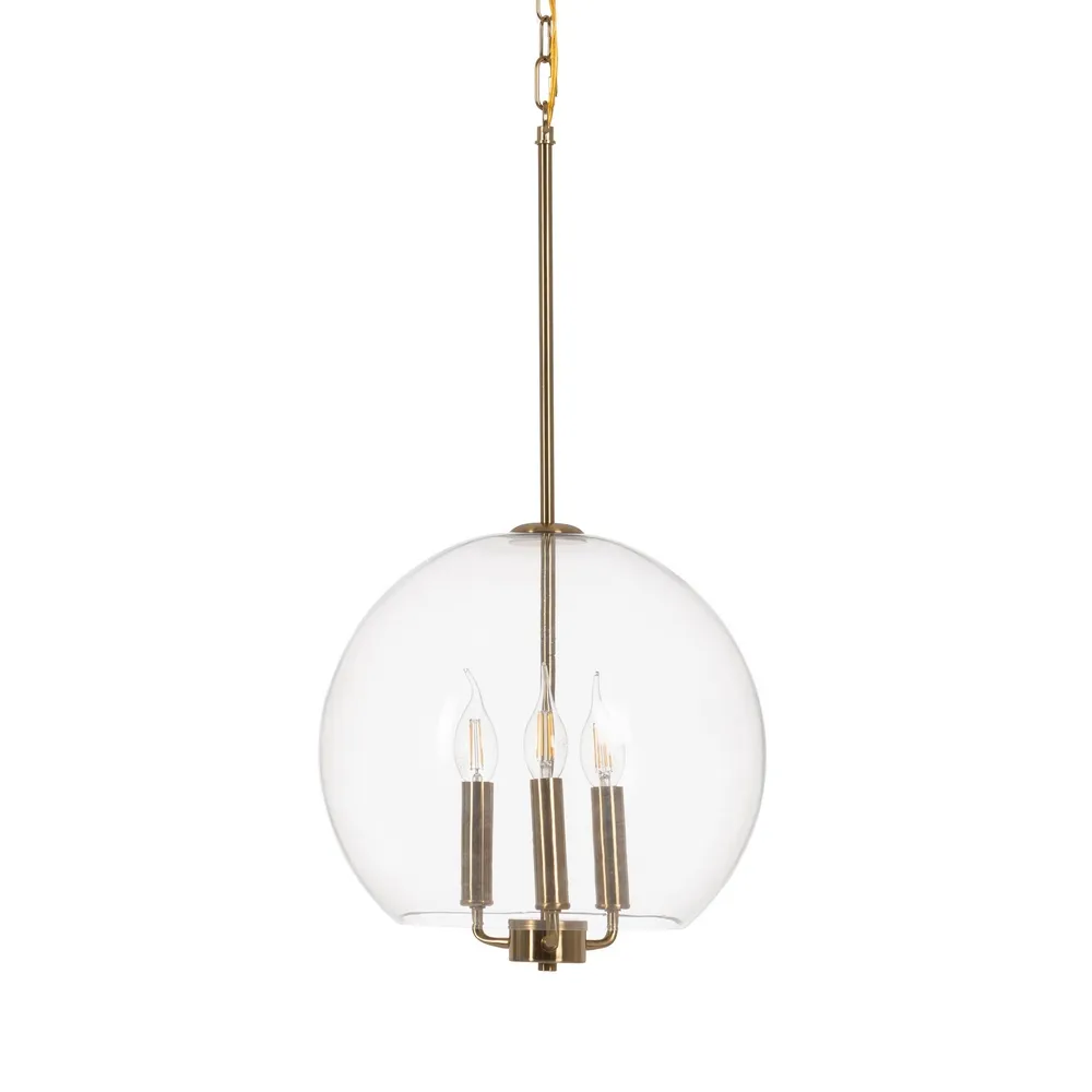 Lustre, Lampi suspendate - Lampa suspendata, metal/sticla, auriu, Ixia