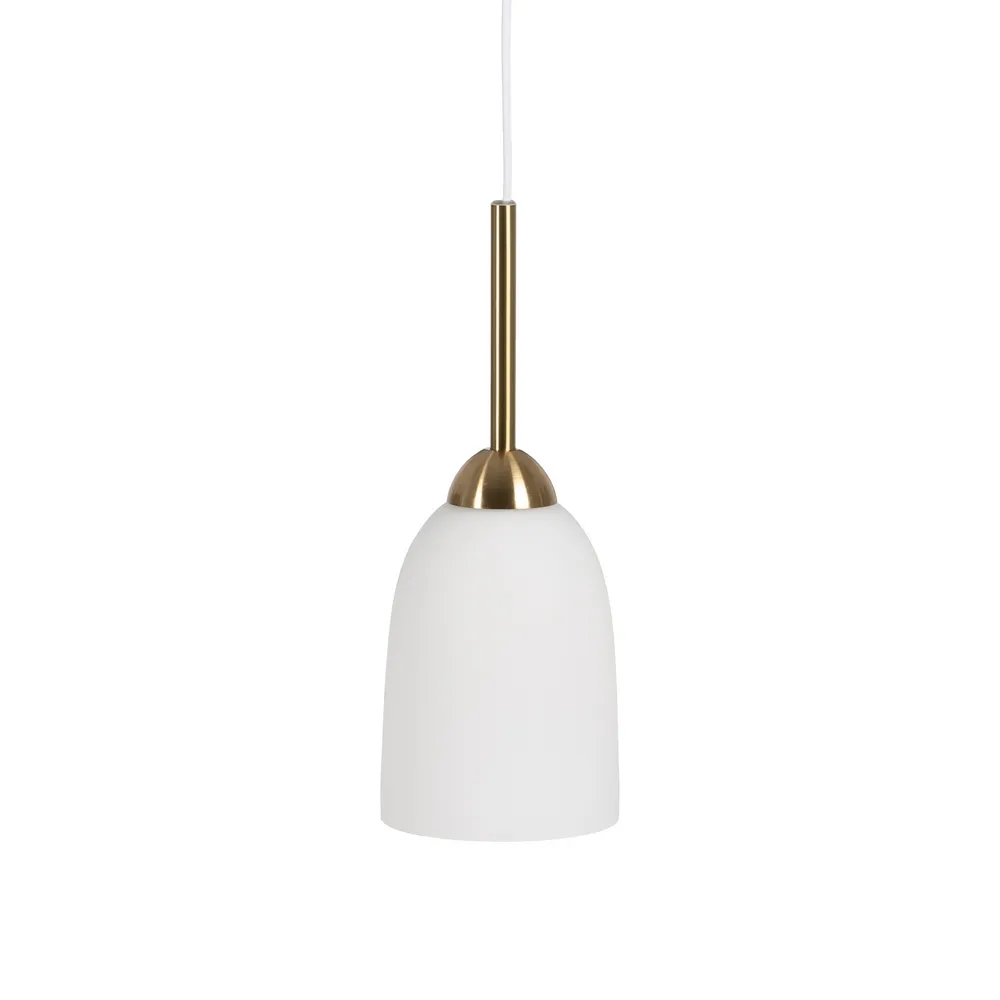 Lustre, Lampi suspendate - Lampa Suspendata Style Sticla Metal Alb Auriu - CreativDeco.ro
