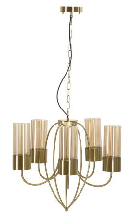 Lustre, Lampi suspendate - Lampa suspendata Versailles 5, metal/sticla, auriu, Mauro Ferretti