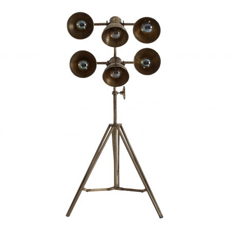 Vintage - Lampadar vintage trepied metal auriu|Lampadare retro