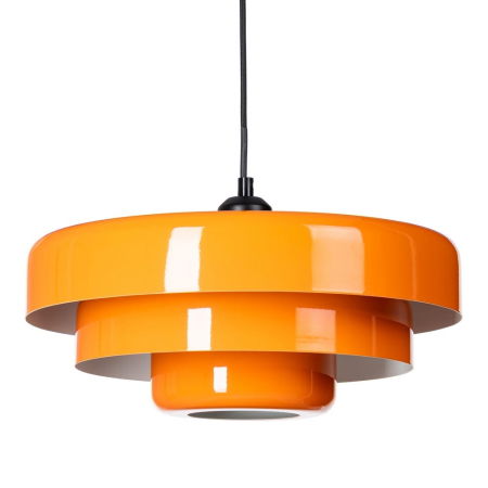 Lustre, Lampi suspendate - Lustra din metal portocaliu cu design stratificat – difuzor din sticlă