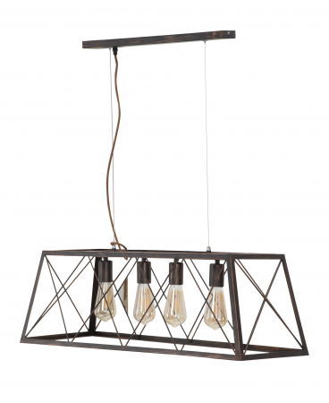 Lustre, Lampi suspendate - Candelabru industrial cu cusca de fier CreativDeco