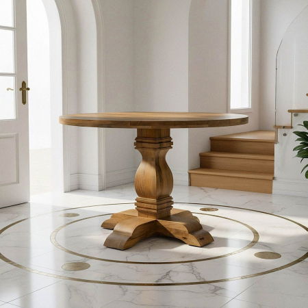 Mese - Masă dining rotundă lemn mango rustic elegant