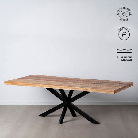 Scandinav - Masă dining mango 240 cm cu cadru metalic spider