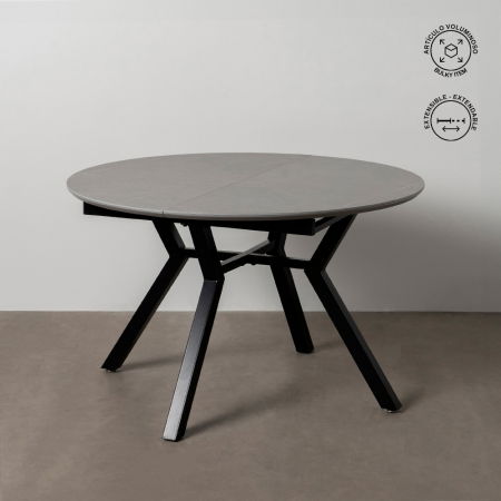 Mese Dining - Masa Extensibila Circulara Metal Negru CreativDeco - Ideal pentru Evenimente
