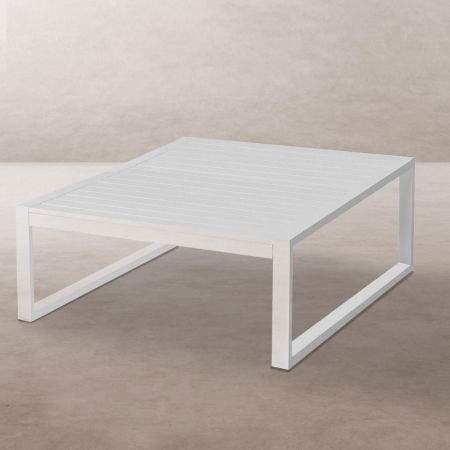 Mese in Stil Minimalist - masă IO – aluminiu alb mat, design minimalist, mobilier exterior