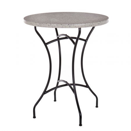 Mese in Stil Rustic - Masă About terrazzo negru – terrazzo și fier forjat negru