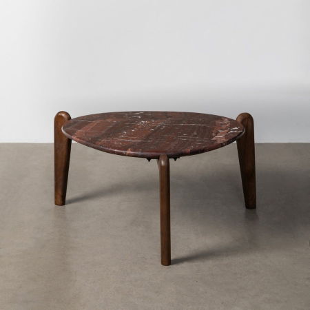 Masute Cafea - Măsuță de cafea cu blat de marmură pe picioare din lemn de mango