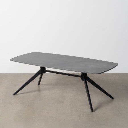 Masute Cafea - Măsuță de cafea din piatră sinterizată neagră cu bază metalică