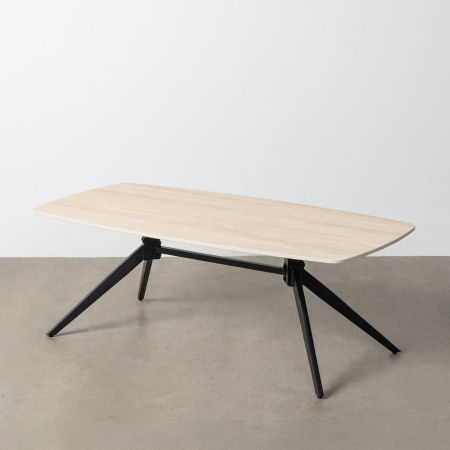 Masute Cafea - Măsuță de cafea din piatră sinterizată travertin cu bază metalică