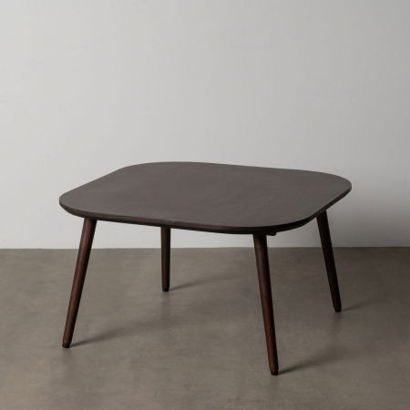 Mese - Măsuță de cafea pătrată maro închis din lemn de mango design mid-century modern