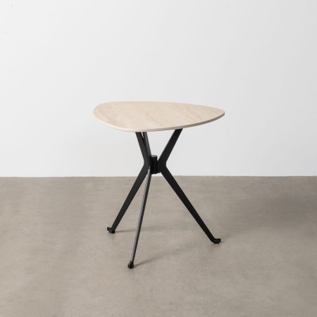 Masute Cafea - Măsuță de cafea din piatră sinterizată travertin cu picior în trei brațe