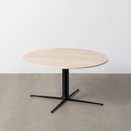 Masute Cafea - Măsuța de cafea din travertin sinterizat rotundă, bază în cruce