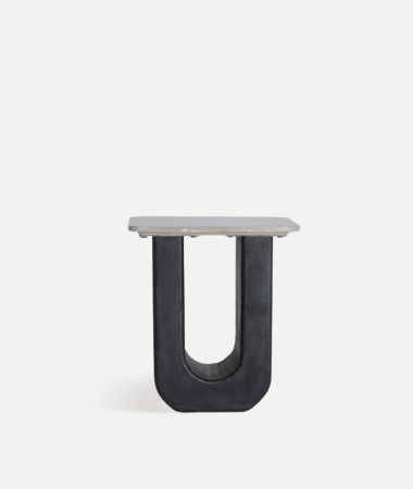 Mese - Măsuță laterală lemn mango marmură KHEJ – titlu imagine principală