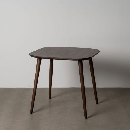 Mese - Măsuță laterală pătrată din lemn de mango maro închis cu colțuri rotunjite