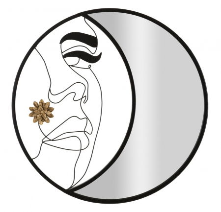 Oglinzi in Stil Art Deco - Oglinda abstracta chip feminin floare 3D CreativDeco