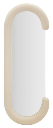 Boho - Oglinda Ovala Catifea Crem Forma C CreativDeco