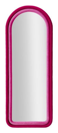 Boho - Oglinda Semiovala Rama Catifea Roz Fucsia CreativDeco