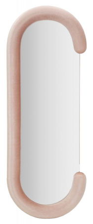 Boho - Oglinda Ovala Catifea Roz Forma C CreativDeco