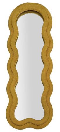 Boho - Oglinda rama boucle galben mustar CreativDeco