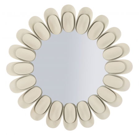 Oglinzi in Stil Art Deco - oglinda glam rotundă crem artistică Dune Double