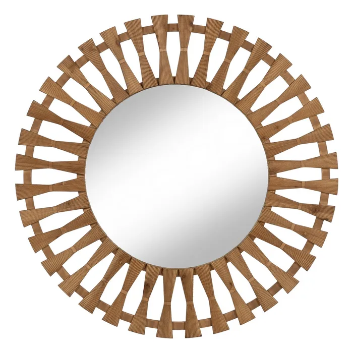 Oglinzi in Stil Boho - Oglinda rotunda rama lemn moderna|Oglinzi elegante si captivante