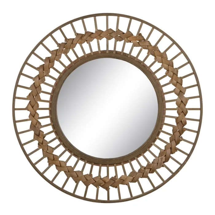 Boho - Oglinda rotunda rama bambus autentica|Oglinzi rustice si naturale