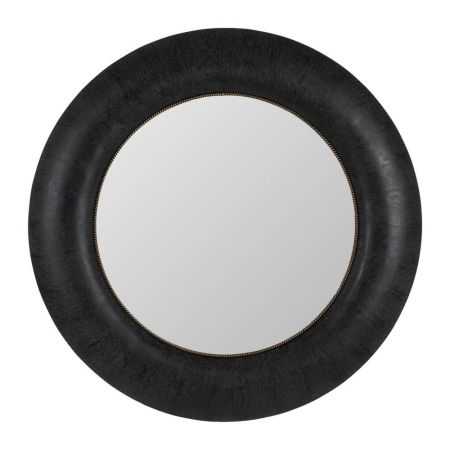 Oglinzi in Stil Art Deco - Oglindă neagră din lemn și MDF cu ramă rotundă volumetrică