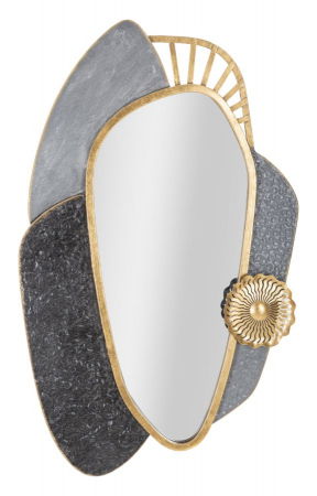 Oglinzi decorative - Oglinda perete Art, metal, auriu/gri