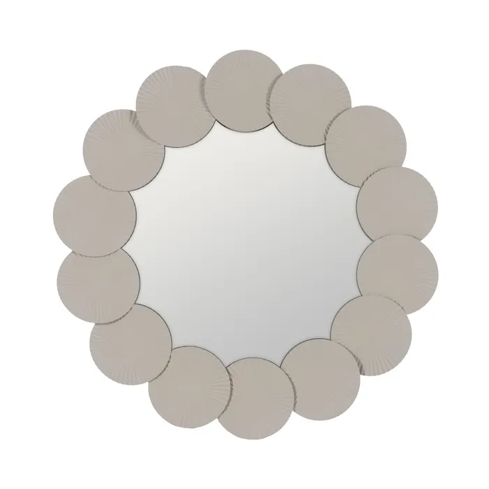 Boho - Oglinda rotunda rama alba creativa|Oglinzi moderne si elegante