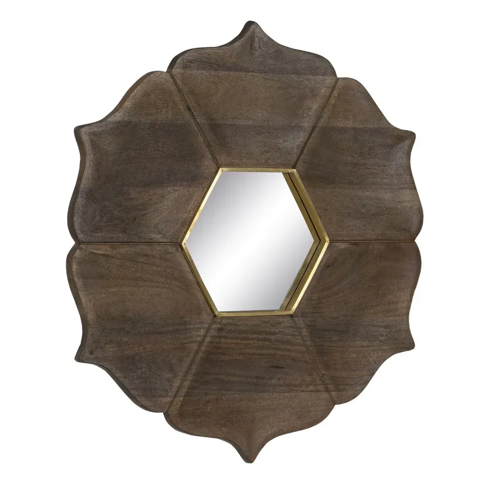 Boho - Oglinda Superb Lemn Mango, Maro Auriu - de la creativdeco.ro