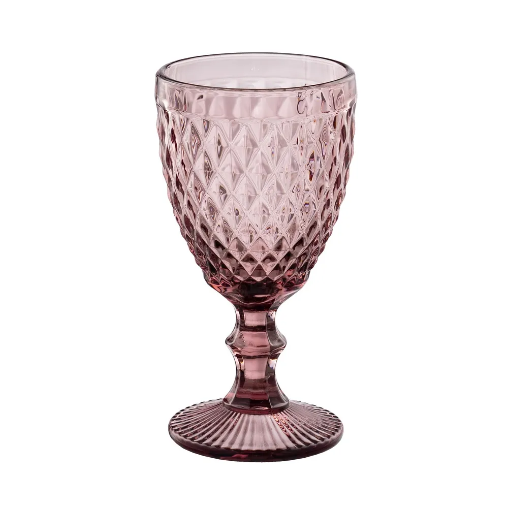 Pahare si cani - Set 6 Pahare Vin Pink, Cristal Roz - CreativDeco.ro