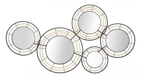 Oglinzi decorative - Decorațiune Oglinzi Rotunde Metal Ratan CreativDeco