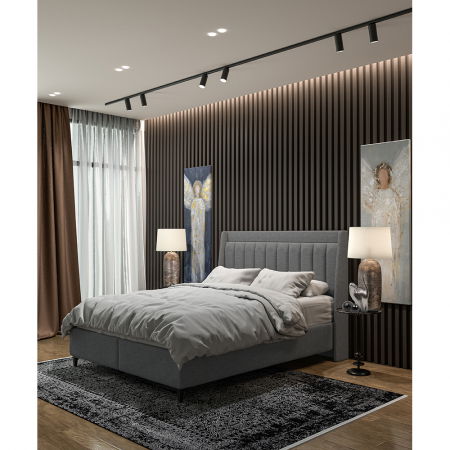 Fotolii in Stil Scandinav - Pat depozitare gri Harmony - tehnologie arcuri pocket