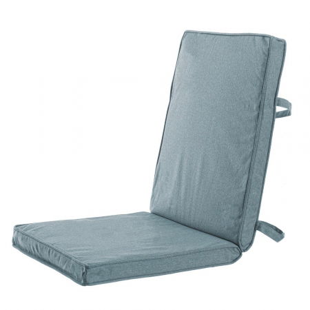Scandinav - Perna de scaun albastru texturat – 90x40x4 cm, impermeabilă, cu spătar jos