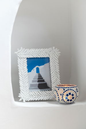 Scaune in Stil Boho - Rama foto alba din rasina design Feather|CreativDeco.ro