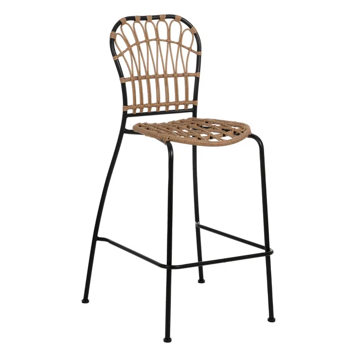 Scaune Stivuibile - Scaun Bar Exterior Jardin, Polietilena Bej, Metal - creativdeco.ro